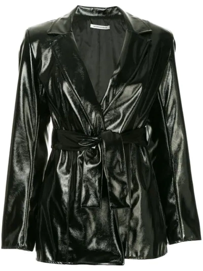 Shop Georgia Alice Belted Faux-leather Jacket In Black