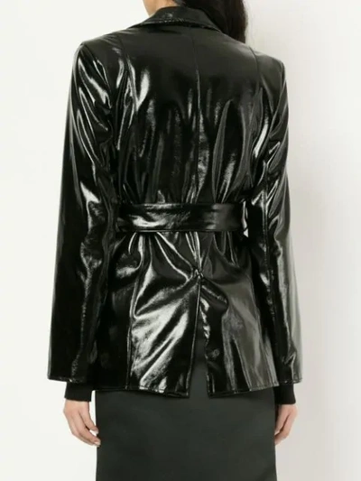 Shop Georgia Alice Belted Faux-leather Jacket In Black