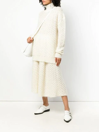 Shop Jil Sander Bubble Knit Skirt In White