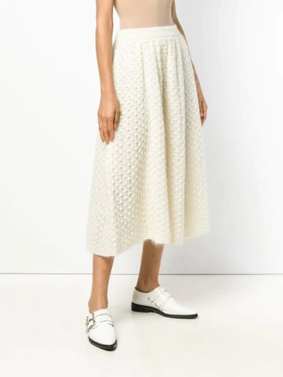 Shop Jil Sander Bubble Knit Skirt In White
