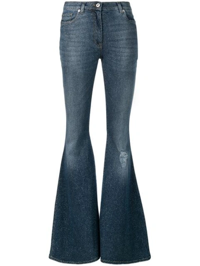 Shop Faith Connexion Sparkly Flared Jeans In Blue