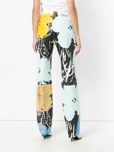Shop Calvin Klein 205w39nyc X Andy Warhol Foundation Floral Colour-block Jeans In White