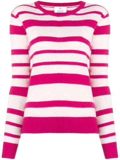 Shop Allude Cashmere Round Neck Sweater In Pink