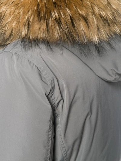 Shop Woolrich Padded Hooded Coat In Grey