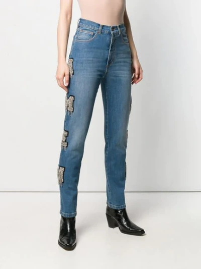 Shop Amen Embellished Detail Jeans In Blue