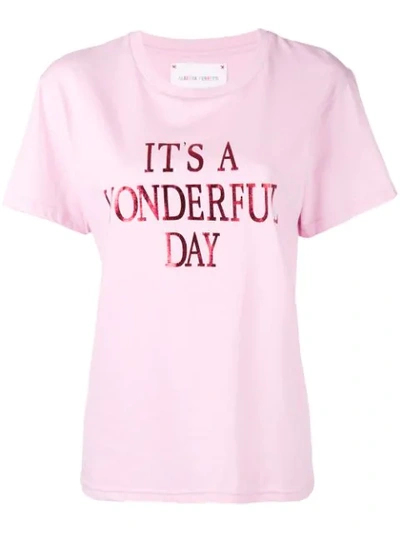 Shop Alberta Ferretti It's A Wonderful Day T In Pink