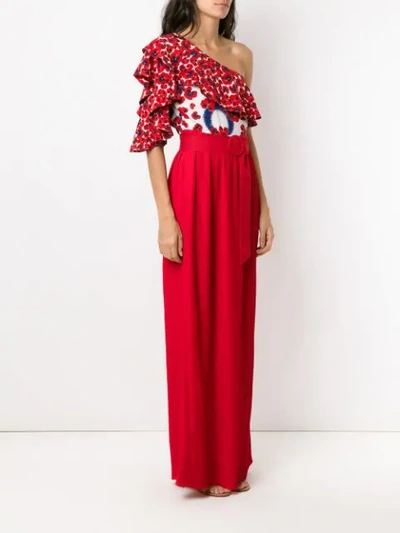 Shop Isolda Abalone Maxi Dress In Red