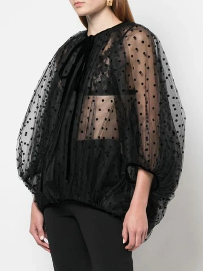 Shop Oscar De La Renta Gepunktete Bluse In Black