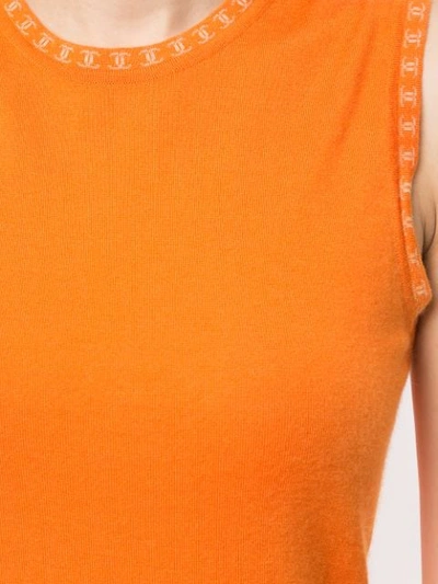 Pre-owned Chanel Ensemble Cardigan Tops In Orange