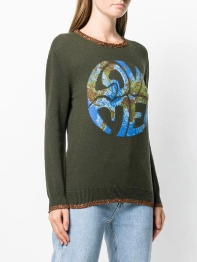 Shop Alberta Ferretti Knitted Sweatshirt In Green