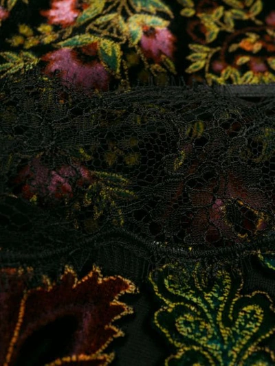 Shop Etro Floral Lace Detail Cami Top In Black