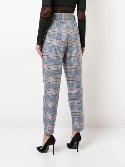 Shop Akris Punto Checked High Waisted Trousers In Blue