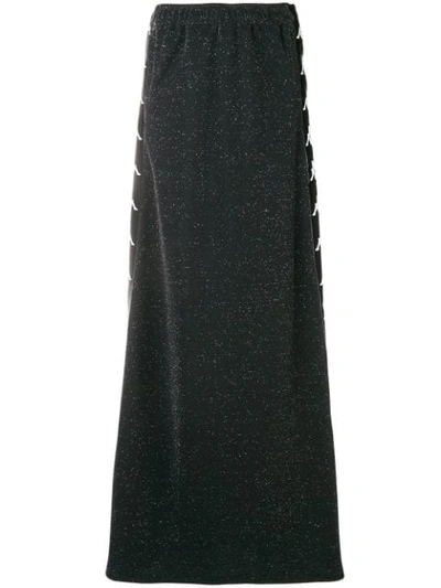 Shop Faith Connexion Logo Stripe Maxi Skirt In Black