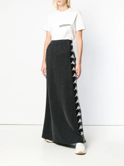 Shop Faith Connexion Logo Stripe Maxi Skirt In Black
