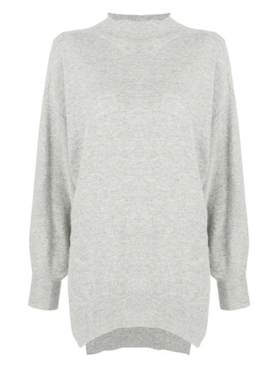 Shop Pinko High Neck Oversized Sweater In Grey
