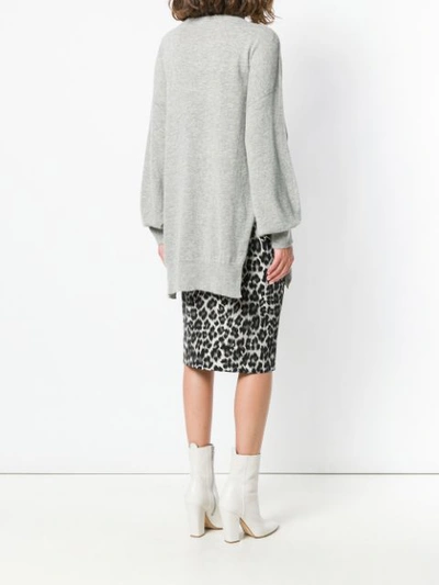 Shop Pinko High Neck Oversized Sweater In Grey