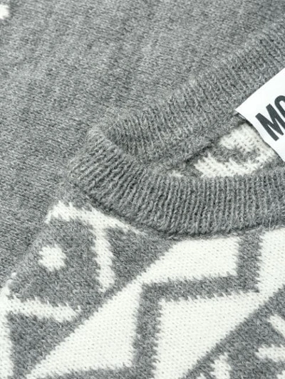 Shop Moschino Teddy Bear Sweater In Grey