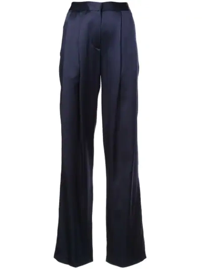 Shop Adam Lippes Pleated Trousers In Blue