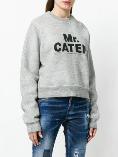 Shop Dsquared2 Mr Caten Print Sweatshirt In Grey