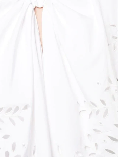 Shop Oscar De La Renta Ruffle Detail Dress In White