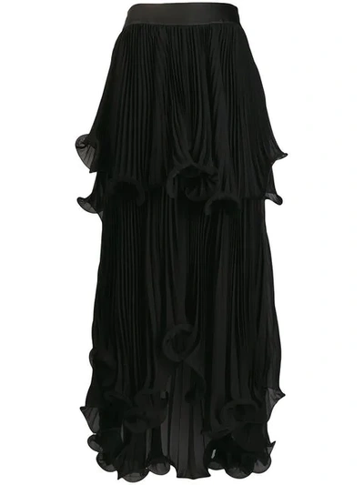Shop Genny Pleated Full Skirt In Black