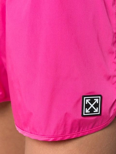 Shop Off-white Arrows Patch Track Shorts In Pink