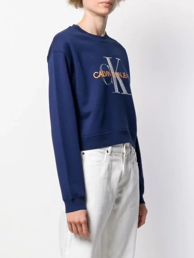 Shop Calvin Klein Jeans Est.1978 Logo Sweatshirt In Blue