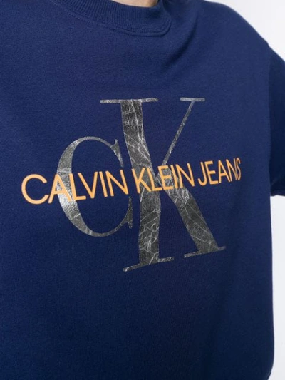Shop Calvin Klein Jeans Est.1978 Logo Sweatshirt In Blue