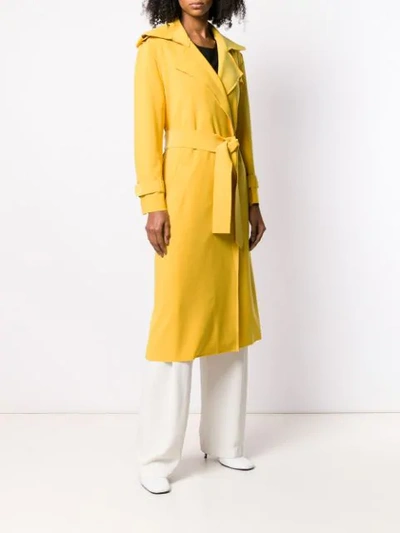 Shop Norma Kamali Robe Coat - Yellow