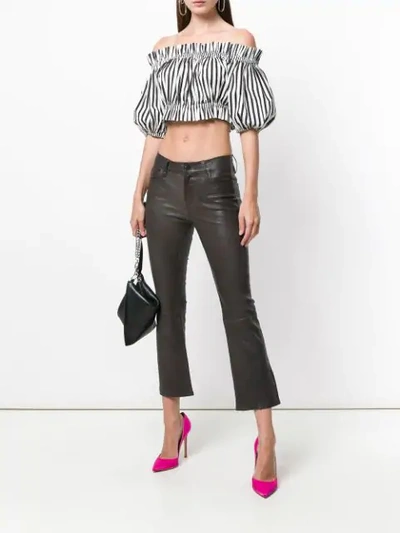 Shop J Brand Kick Flare Trousers In Dark Platinum
