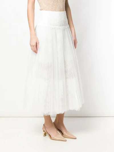 Shop Ermanno Scervino Lace Skirt In White