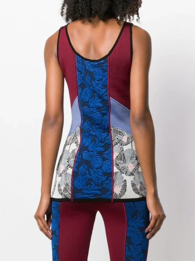 Shop Etro Floral Panelled Vest Top In Blue