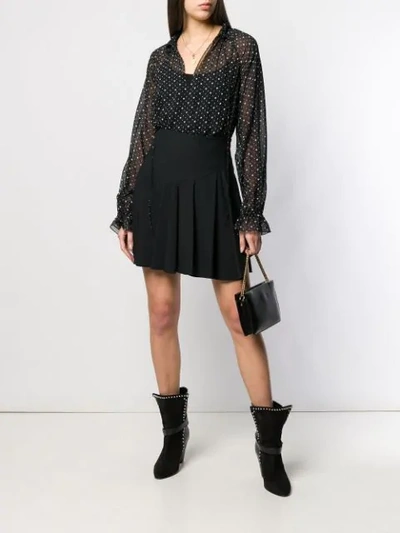 Shop Saint Laurent Heart-print Blouse In Black
