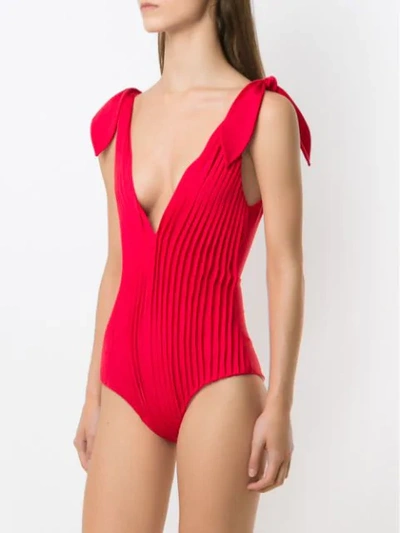 Shop Adriana Degreas X Cult Gaia Textured Swimsuit In Red