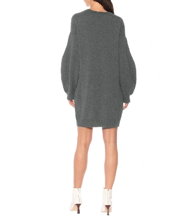 Shop Stella Mccartney Virgin Wool Sweater Dress In Grey