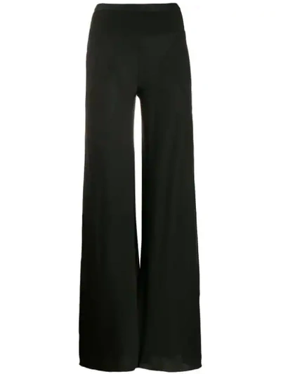 Shop Rick Owens Lilies Wide Leg Trousers - Black