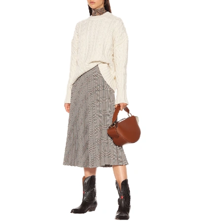Shop Ami Alexandre Mattiussi Cable-knit Wool Sweater In White