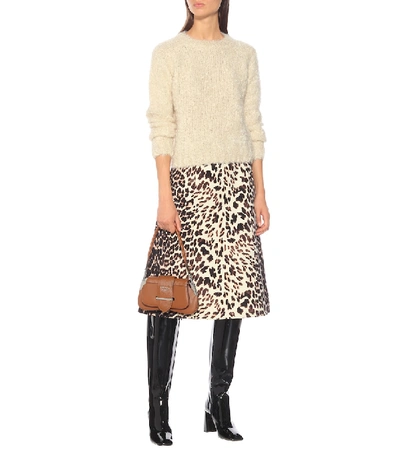 Shop Prada Mohair, Cashmere And Silk Sweater In Beige