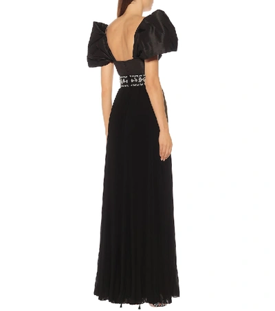 Shop Prada Crystal-embellished Gown In Black