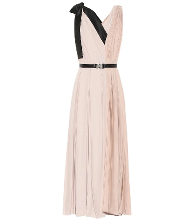 Shop Prada Twill Midi Dress In Pink