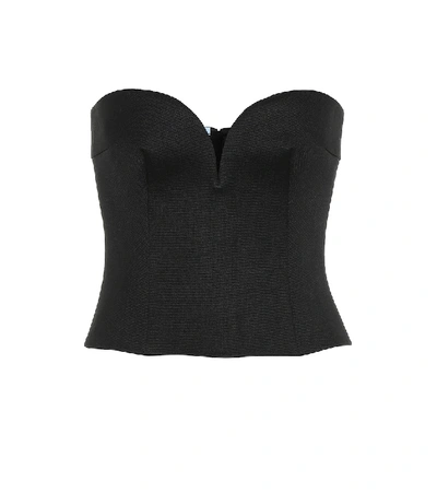 Shop Prada Virgin Wool Gabardine Bustier In Black