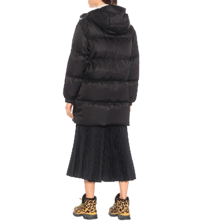 Shop Prada Down Nylon Gabardine Coat In Black