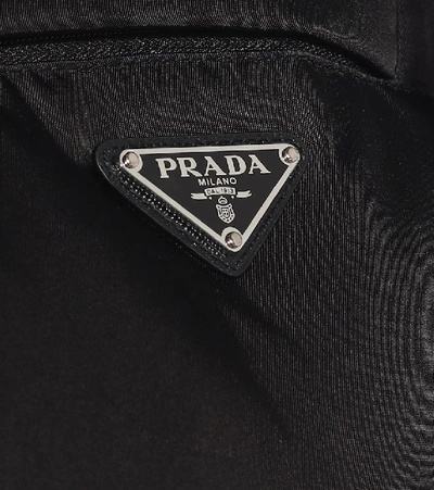 Shop Prada Down Nylon Gabardine Coat In Black