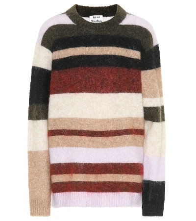 Shop Acne Studios Striped Wool-blend Sweater In Multicoloured