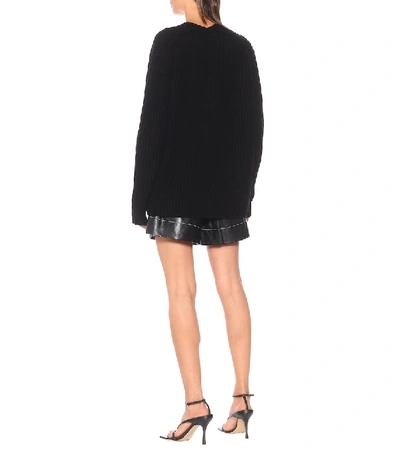 Shop Acne Studios Ribbed-knit Wool Sweater In Black