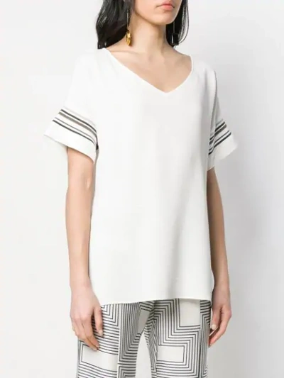 Shop Antonelli Striped Sleeve T In White