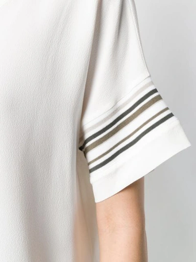 Shop Antonelli Striped Sleeve T In White