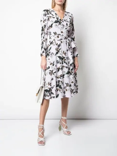 Shop Diane Von Furstenberg Floral Print Wrap Dress In Purple