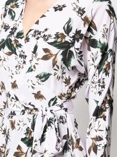 DVF DIANE VON FURSTENBERG FLORAL PRINT SHIRT DRESS - 紫色