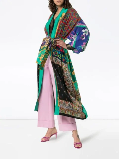 Shop Rianna + Nina Printed Kimono Robe In Multicoloured
